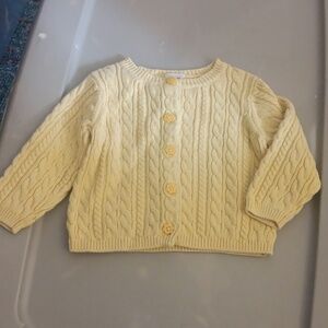 Gymboree yellow cable knit cardigan sweater